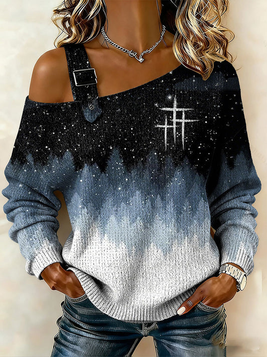 Women's Faith Cross Print Top