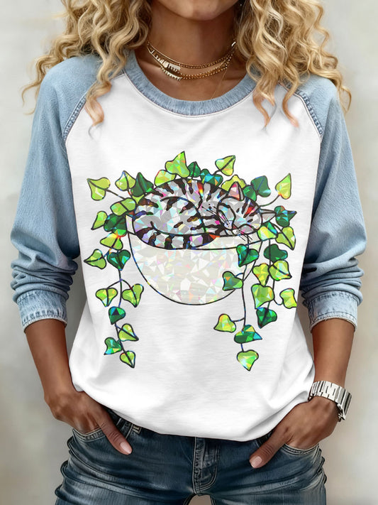 Women's Cat Print Sweatshirts