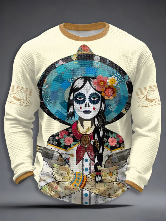 Men's Country Music Inspired Waffle Long Sleeve T-Shirt