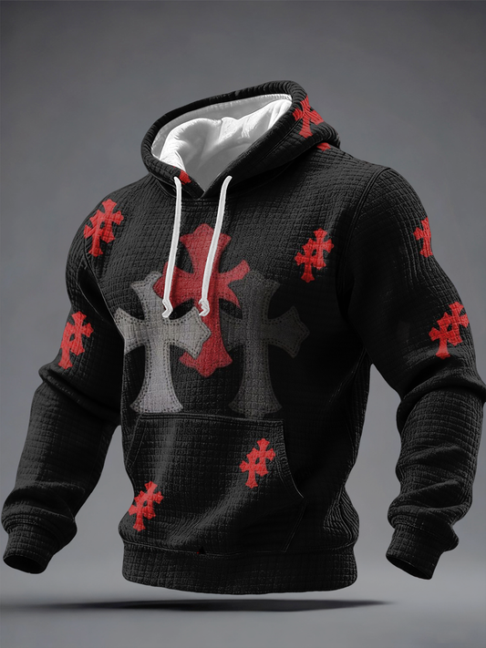 Men's Faith Checkered Cotton Hoodie