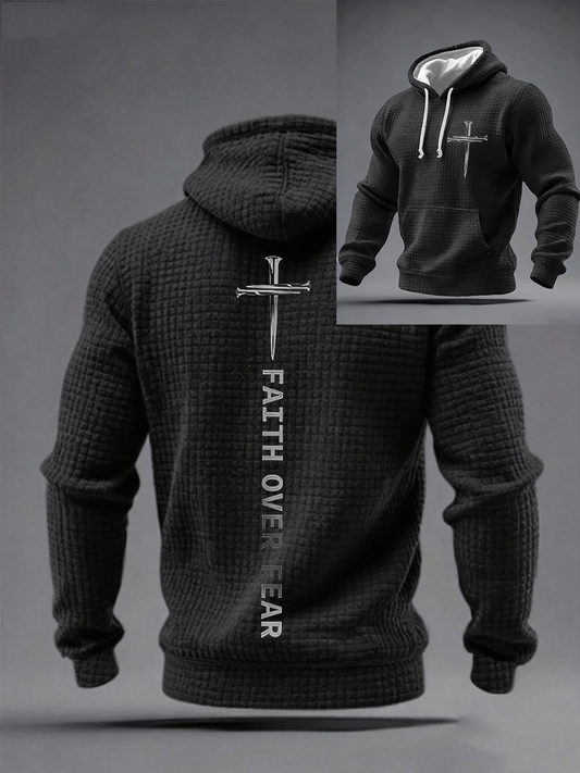 Men's Faith Checkered Cotton Hoodie