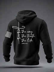 Men's Jesus The Way The Truth The Life Checkered Hoodie
