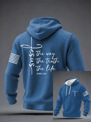Men's Jesus The Way The Truth The Life Checkered Hoodie