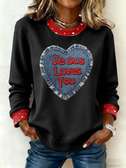 Women's Heart Print Casual Top