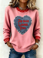 Women's Heart Print Casual Top