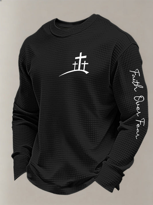 Men's Faith Over Fear Waffle Sweatshirt