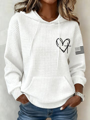 Women's Jesu Has My Back Casual Waffle Hoodie
