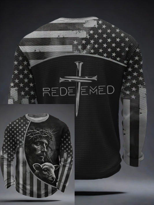 Men's Faith Cross Waffle Long Sleeve T-Shirt