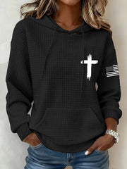 Women's Blessed By God Spoiled By My Husband Protected By Both Casual Waffle Hoodie