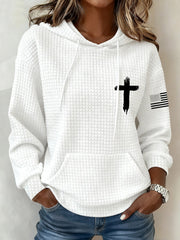 Women's Blessed By God Spoiled By My Husband Protected By Both Casual Waffle Hoodie