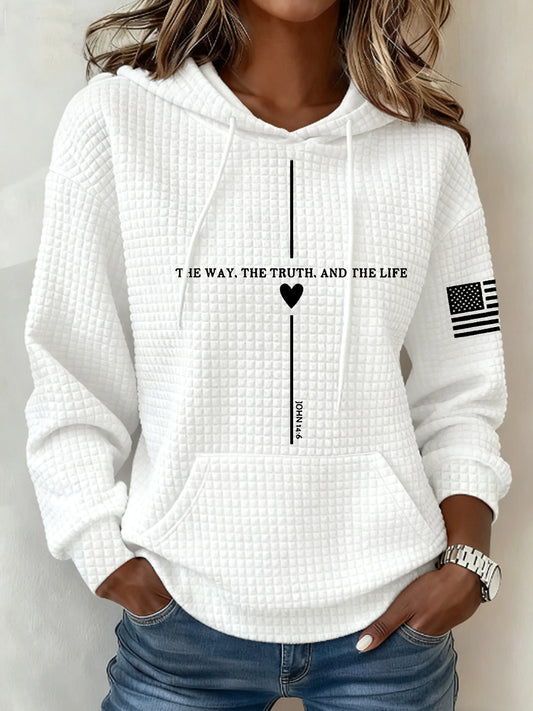 Women's The Way And The Truth And The Life  John 14:6 Small Checkered Hoodie