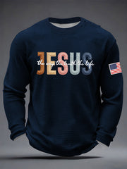 Men's The Way The Truth & The Life John 14:6 Waffle Long Sleeve T-Shirt