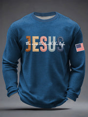Men's The Way The Truth & The Life John 14:6 Waffle Long Sleeve T-Shirt