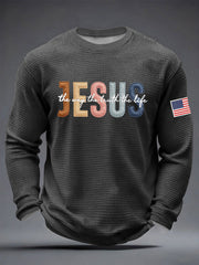 Men's The Way The Truth & The Life John 14:6 Waffle Long Sleeve T-Shirt