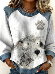 Women's Dog Art Print Casual Top