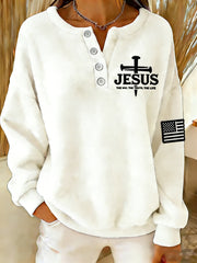Women's The Way The Truth & The Life Cross  Flannel Sweatershirt