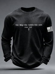 Men's The Way The Truth & The Life John 14:6 Waffle Long Sleeve T-Shirt