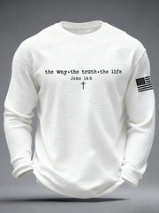 Men's The Way The Truth & The Life John 14:6 Waffle Long Sleeve T-Shirt