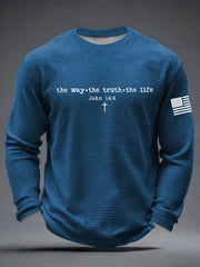 Men's The Way The Truth & The Life John 14:6 Waffle Long Sleeve T-Shirt