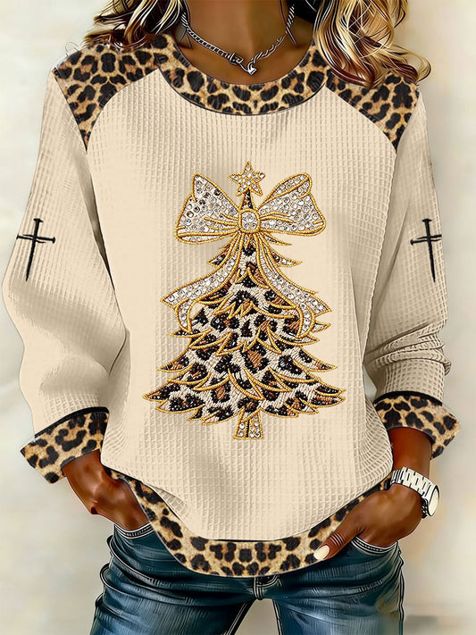 Women's Christmas Cross Print Casual Top