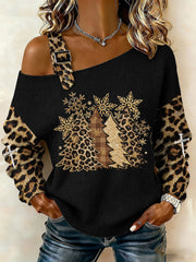 Women's Christmas Cross Print Casual Top