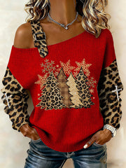 Women's Christmas Cross Print Casual Top