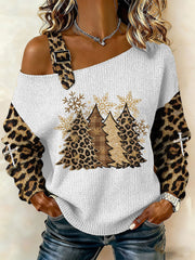 Women's Christmas Cross Print Casual Top