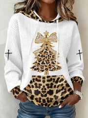 Women's Christmas Cross Print Casual Hoodie