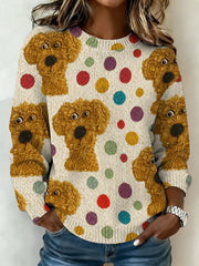 Women's Cute Dogs Print Casual Sweater