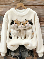 Women's Cute Cats Flannel Sweatshirt