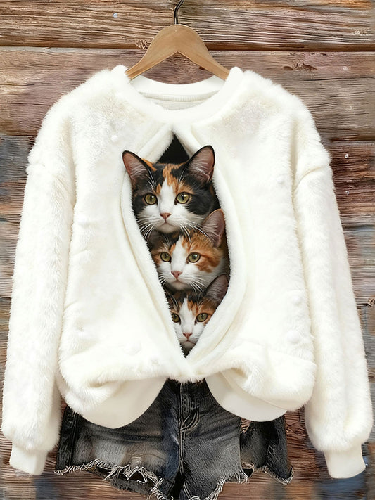Women's Cats Flannel Sweatshirts