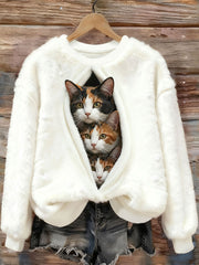 Women's Cats Flannel Sweatshirts