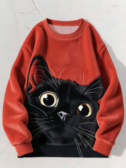 Women's Cat Art Flannel Hoodie