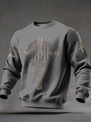 Men's Faith Over Fear Print Casual Sweatshirt