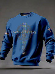 Men's Faith Over Fear Print Casual Sweatshirt