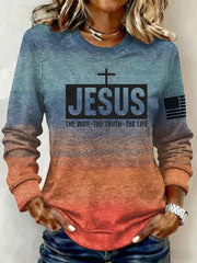 Women's Jesus The Way The Truth & The Life Cross Sweatshirt