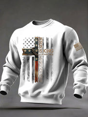 Men's Jesus Is King Printed Casual Sweatshirt