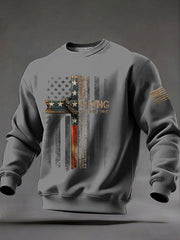Men's Jesus Is King Printed Casual Sweatshirt