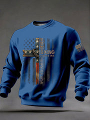 Men's Jesus Is King Printed Casual Sweatshirt