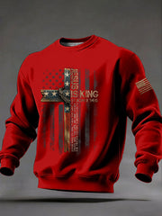 Men's Jesus Is King Printed Casual Sweatshirt