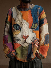 Men's Cat Art Vintage Tops