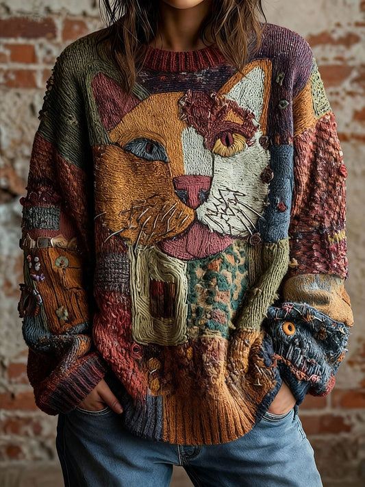 Women's Artistic Cat Vintage Tops