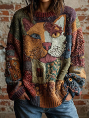 Women's Artistic Cat Vintage Tops