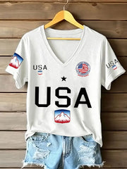 Women's USA Winter Sports 2026 short-sleeved T-shirt