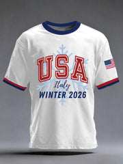 Men's USA Winter Sports 2026 Printed T-shirt