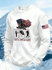 Men's USA Winter Sports 2026 Print Waffle Long Sleeve Sweatshirt