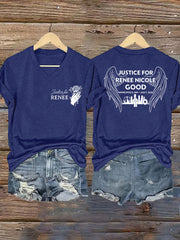 Women's Justice For Renee Nicole Good V-Neck Tee