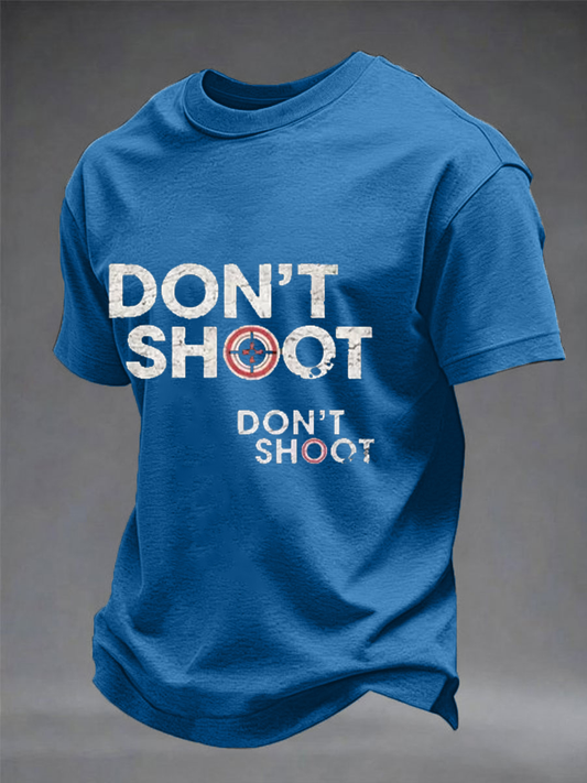 Men's Anti-ICE Don't Shoot imitation cotton short-sleeved T-shirt