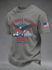 Men's American Hockey Printed Casual T-Shirt