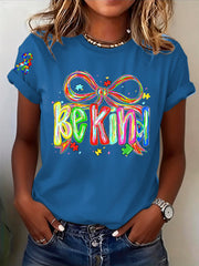 Women's Be Kind Autism Awareness Printed T-shirt
